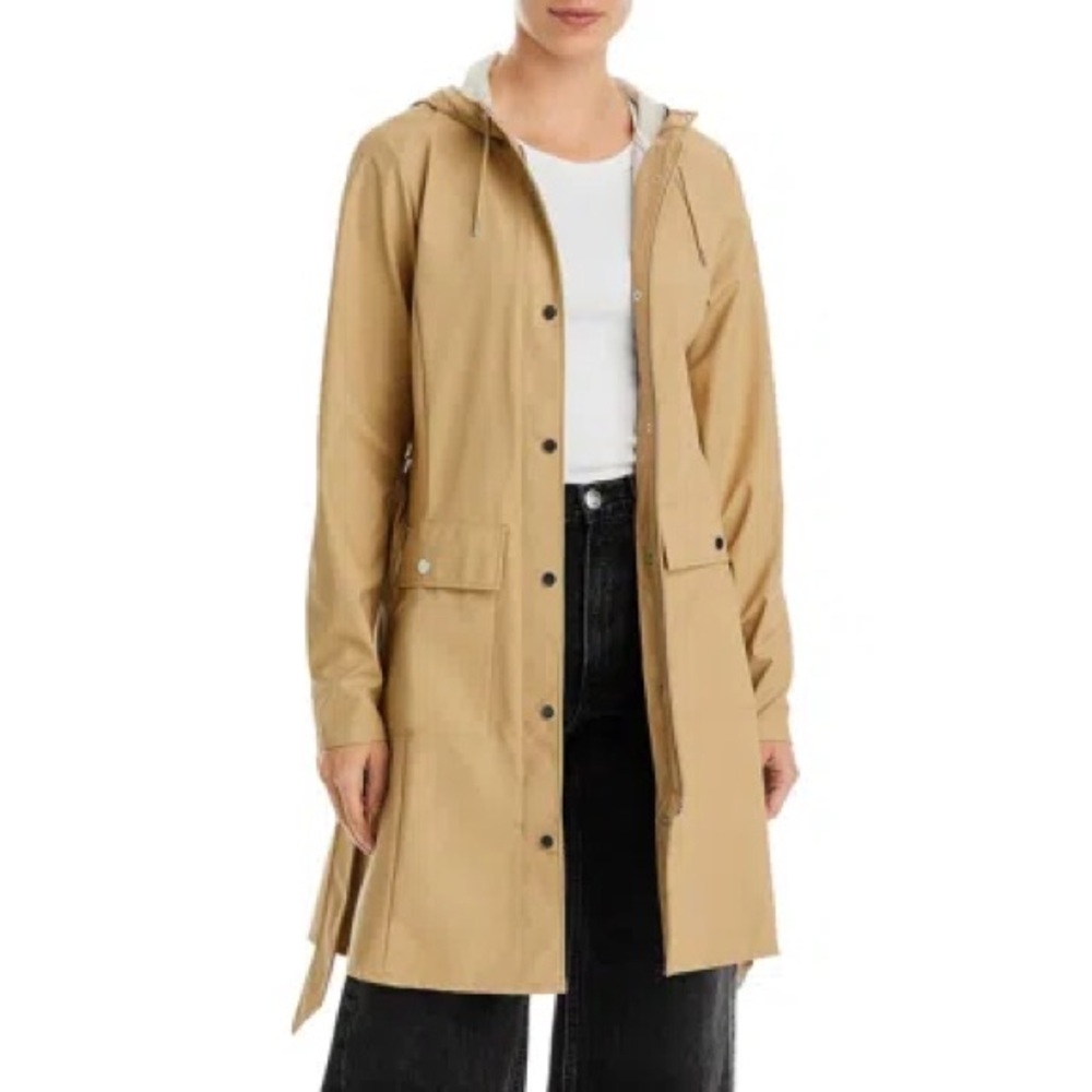 Women’s RAINS Curve Belted Waterproof Jacket Small